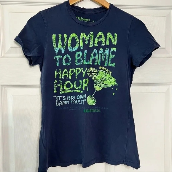 Margaritaville Blue Graphic Fitted Short Sleeve Tee - Picture 1 of 10